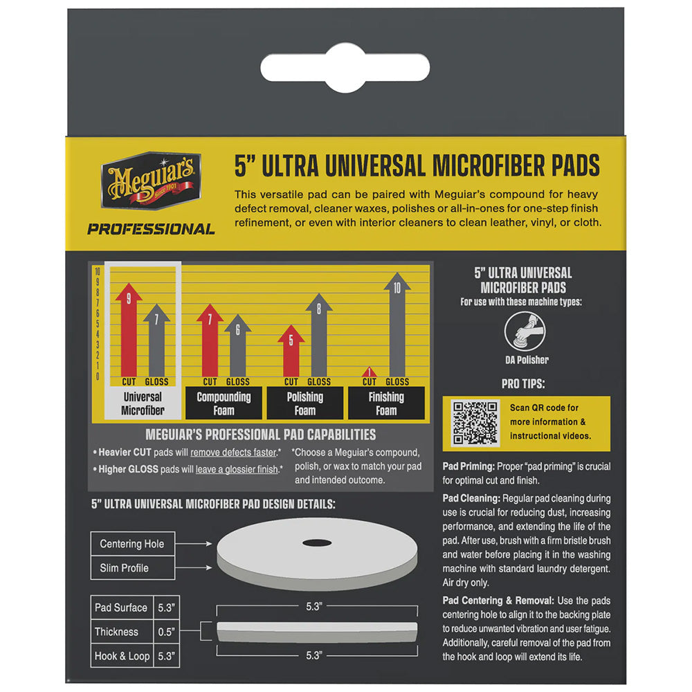 Meguiar's Professional 5" Ultra Universal Microfiber Pads *2-Pack [M5MFP2]