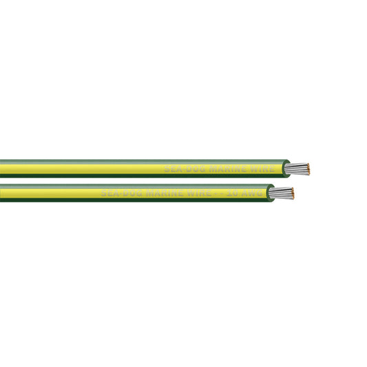 Sea-Dog 10 AWG Green/Yellow Stripe Primary Wire - 100' [8010142]