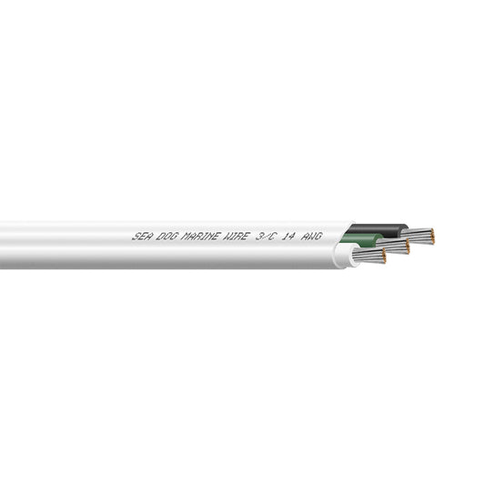 Sea-Dog 14/3 AWG Flat Triplex Wire - White/Green/Black - 500' [8014307]