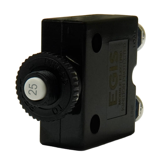 Egis 25A Push Button Panel Mount Circuit Breaker - Screw Terminals [4710-25]