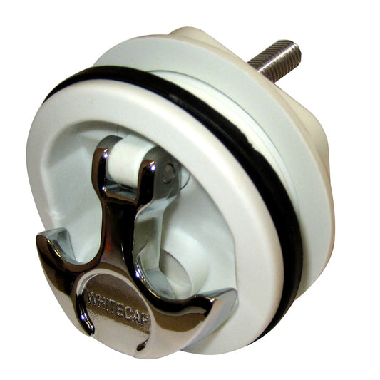 Whitecap T-Handle Latch - Chrome Plated Zamac/White Nylon - No Lock - Freshwater Use Only [S-0230WC]