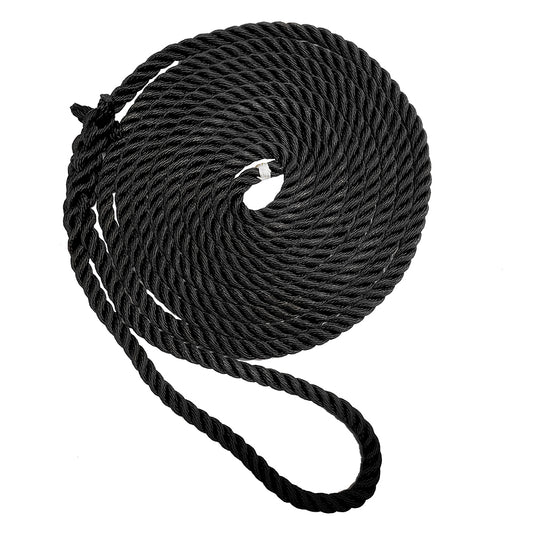 New England Ropes 5/8" Premium 3-Strand Dock Line - Black - 50 [C6054-20-00050]