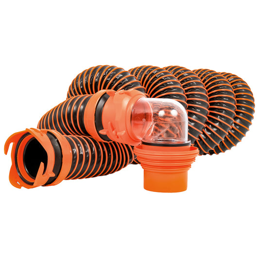 Camco RhinoEXTREME 15 Sewer Hose Kit w/Swivel Fitting 4 In 1 Elbow Caps [39861]