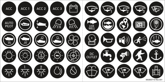 Blue Sea 4230 Label Kit For Ss Back Lit Switch