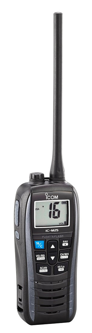 Icom M25 Floating Handheld Vhf Metalic Gray 5 Watts