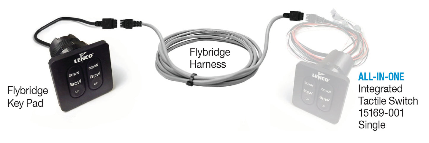 Lenco Standard Flybridge Key Pad With 20' Shielded Harness For Use With 15169-001