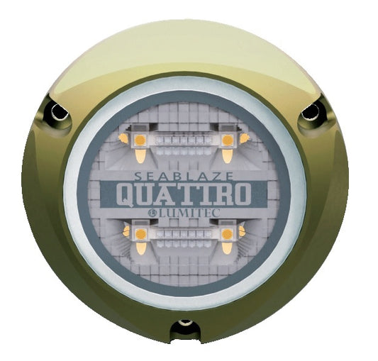 Lumitec Quattro Dual Color Blue-white Surface Mount Bronze Housing 12-24vdc