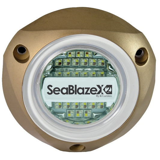 Lumitec Seablaze X2 Dual Color Blue-white Led Surface Mount Bronze Housing 12-24v