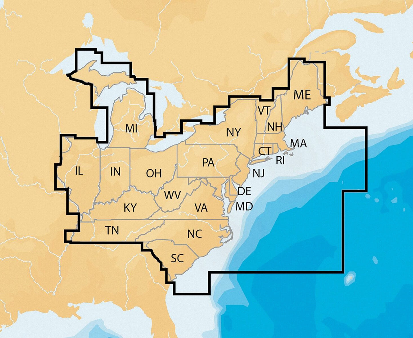 Navionics Nav Plus East Msd Regional Lakes And Coastal