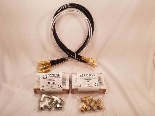Octopus 30"" Hose & Kitting Kit Includes Orb & Npt Helm Fittings