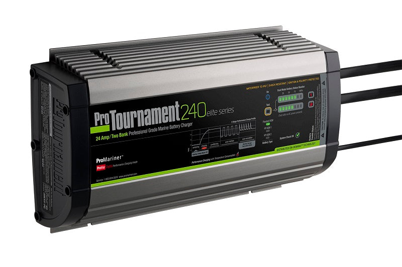 Promariner Protournament 240 24 Amp Battery Charger 12-24v 2 Bank 120v Input