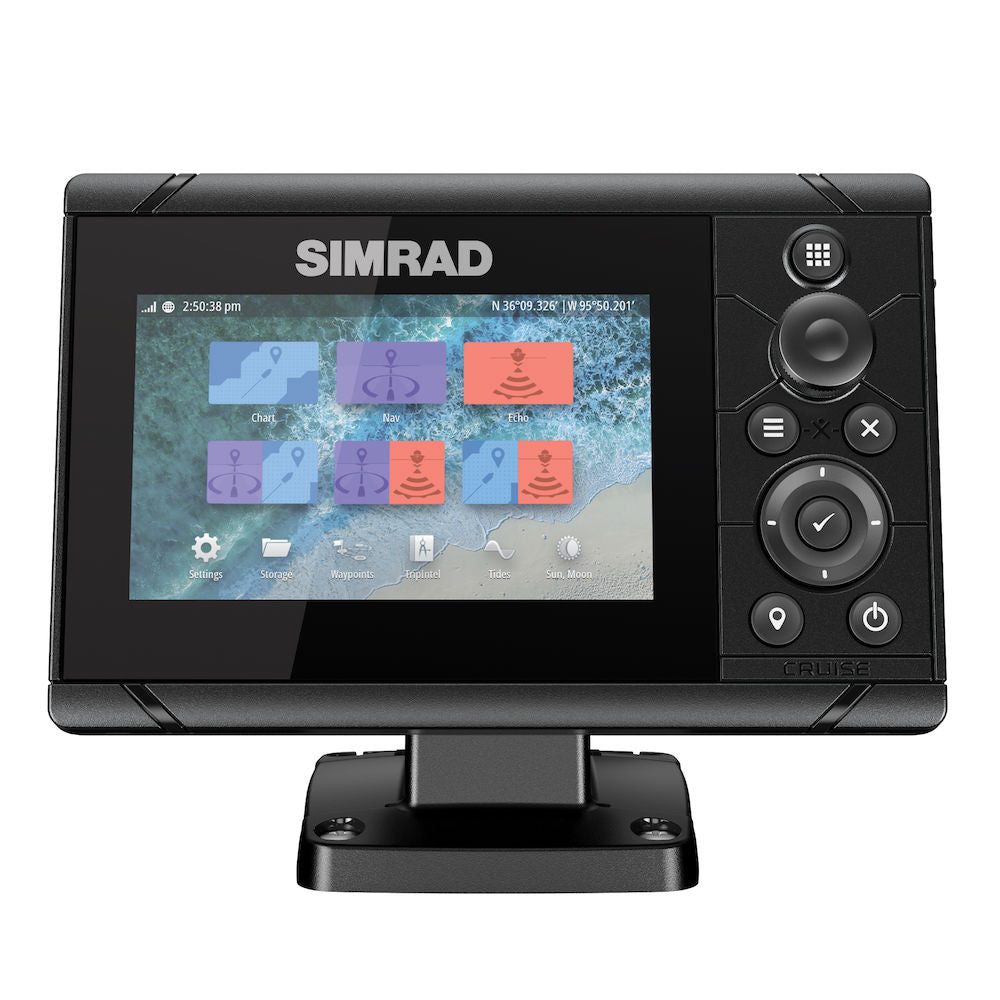 Simrad Cruise-5 Combo With Us Coastal Charts And 83-200khz Transom Mount